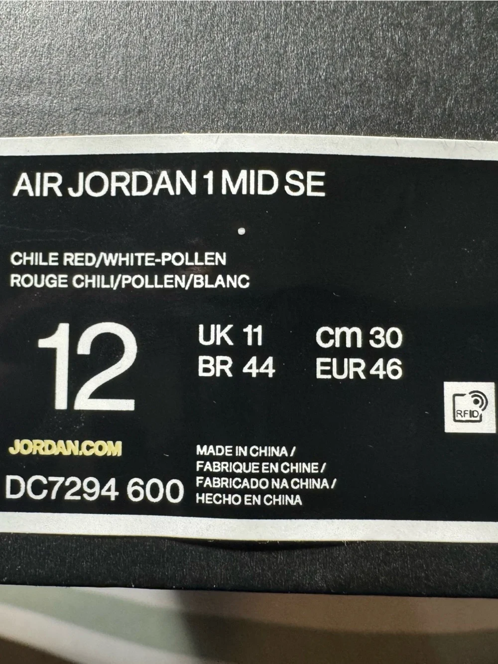 Jordan Air Jordan 1 Mid SE Chile Red/White-Pollen